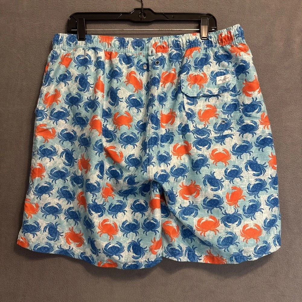 Peter Millar Seaside Swim Trunks Lined Crab Print Mens Size XXL 8